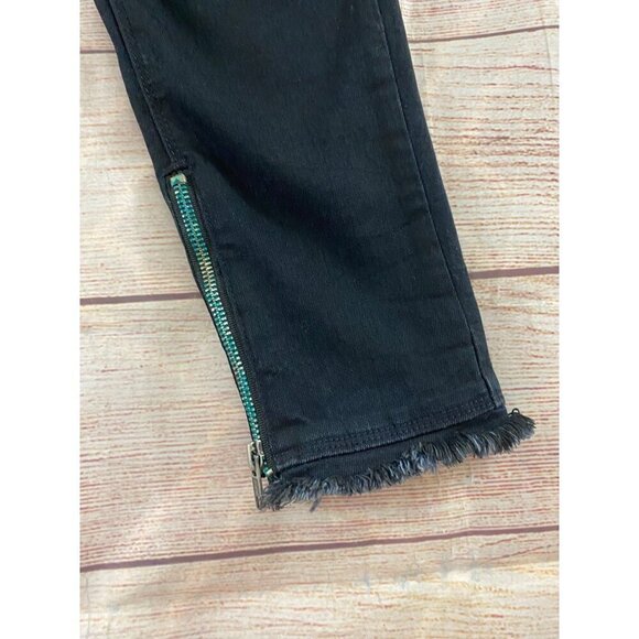 RtA Women's Distressed Raw Hem Faux Zip Jeggings - Medium - Picture 3 of 13
